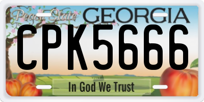 GA license plate CPK5666