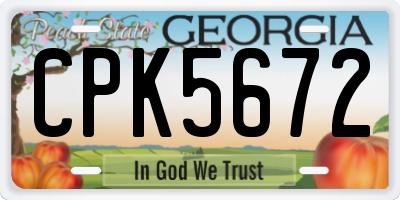 GA license plate CPK5672