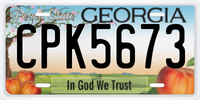 GA license plate CPK5673