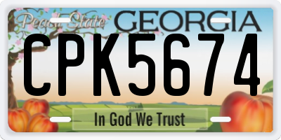 GA license plate CPK5674