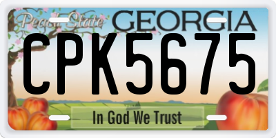GA license plate CPK5675