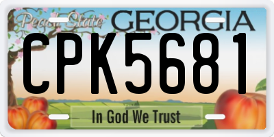 GA license plate CPK5681