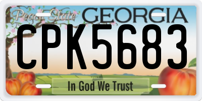 GA license plate CPK5683