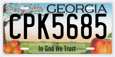 GA license plate CPK5685