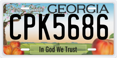 GA license plate CPK5686