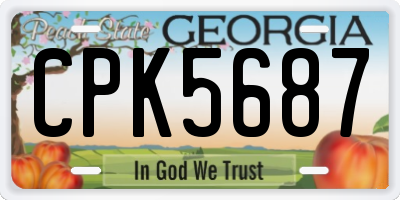 GA license plate CPK5687