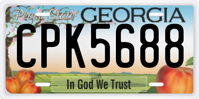 GA license plate CPK5688