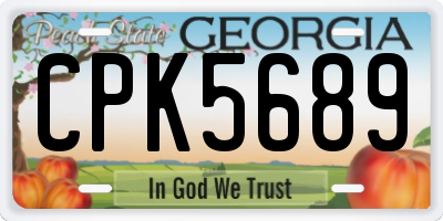 GA license plate CPK5689