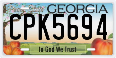 GA license plate CPK5694