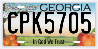 GA license plate CPK5705