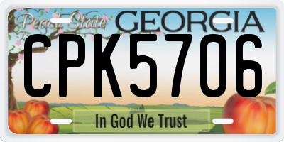 GA license plate CPK5706