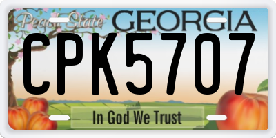 GA license plate CPK5707