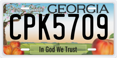 GA license plate CPK5709