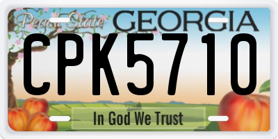 GA license plate CPK5710