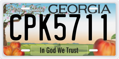 GA license plate CPK5711