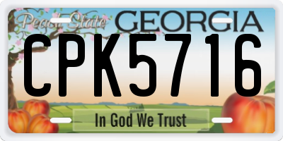 GA license plate CPK5716