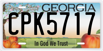 GA license plate CPK5717