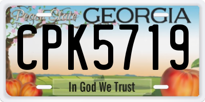 GA license plate CPK5719