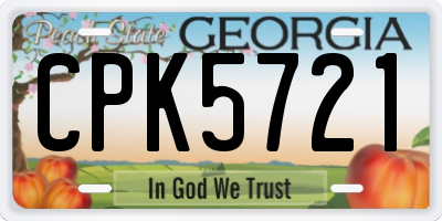 GA license plate CPK5721