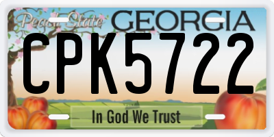 GA license plate CPK5722