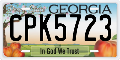 GA license plate CPK5723