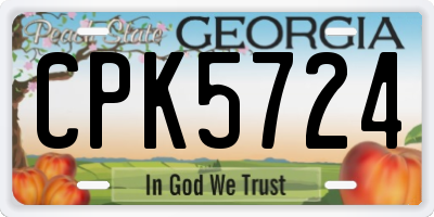 GA license plate CPK5724