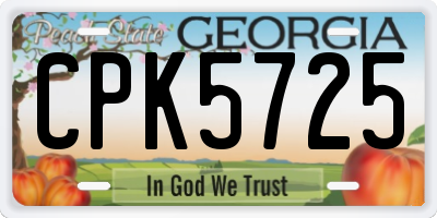 GA license plate CPK5725