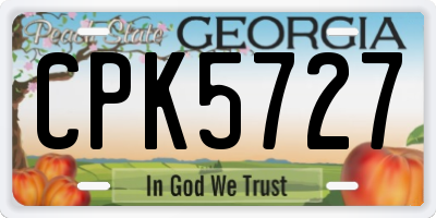GA license plate CPK5727