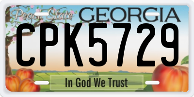 GA license plate CPK5729