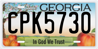 GA license plate CPK5730