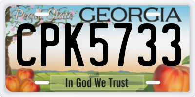 GA license plate CPK5733