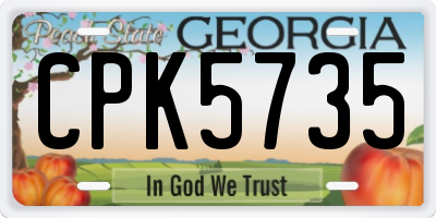GA license plate CPK5735