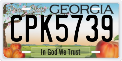 GA license plate CPK5739