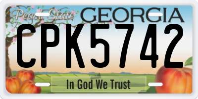 GA license plate CPK5742