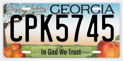 GA license plate CPK5745