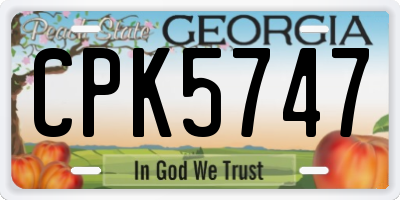 GA license plate CPK5747