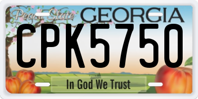 GA license plate CPK5750