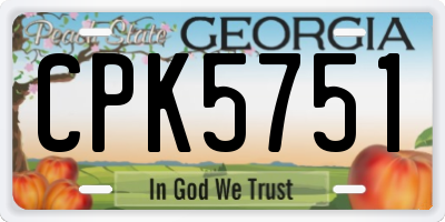 GA license plate CPK5751