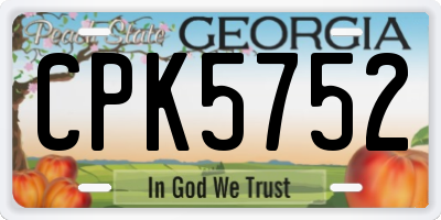 GA license plate CPK5752