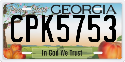 GA license plate CPK5753