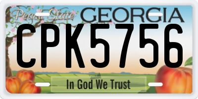 GA license plate CPK5756