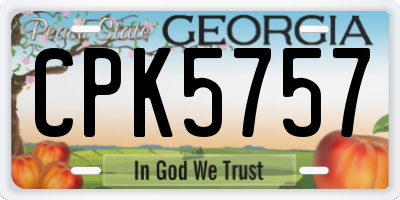 GA license plate CPK5757
