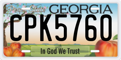 GA license plate CPK5760