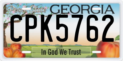 GA license plate CPK5762