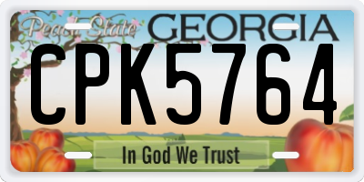 GA license plate CPK5764
