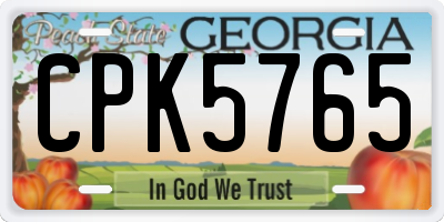 GA license plate CPK5765