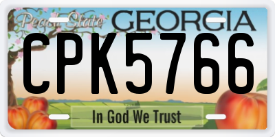 GA license plate CPK5766