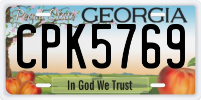 GA license plate CPK5769