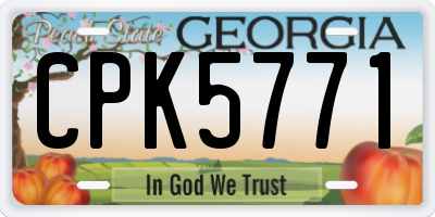 GA license plate CPK5771
