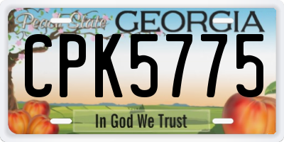 GA license plate CPK5775